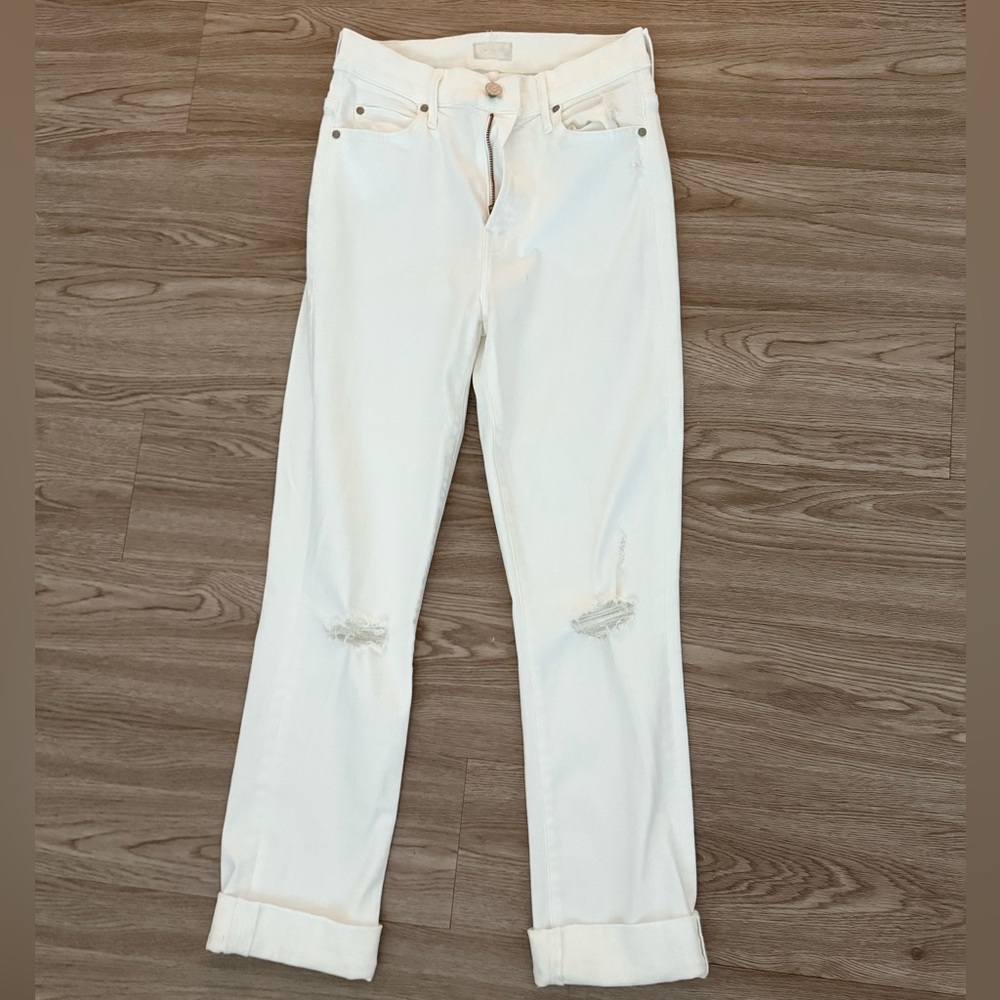 MOTHER White Ankle & Cropped Jeans
